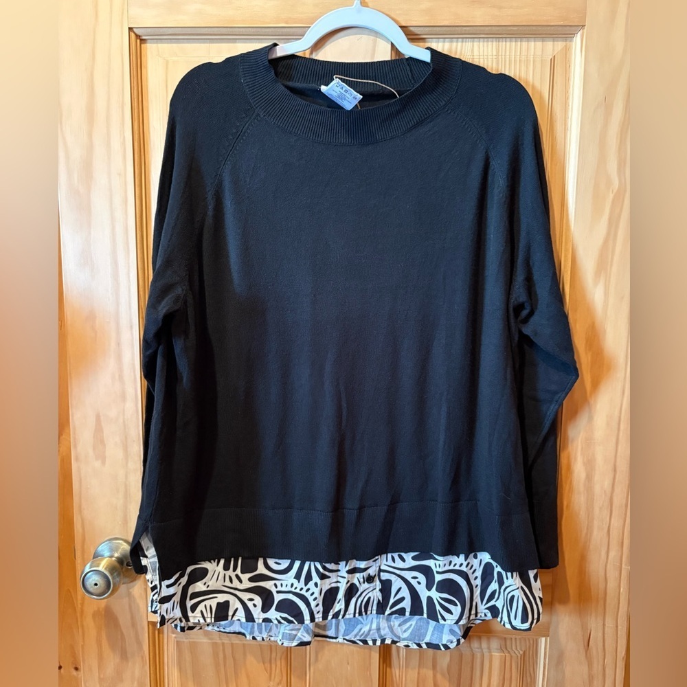 Serra women's long-sleeve knit top 2 in 1 style NWT size XL